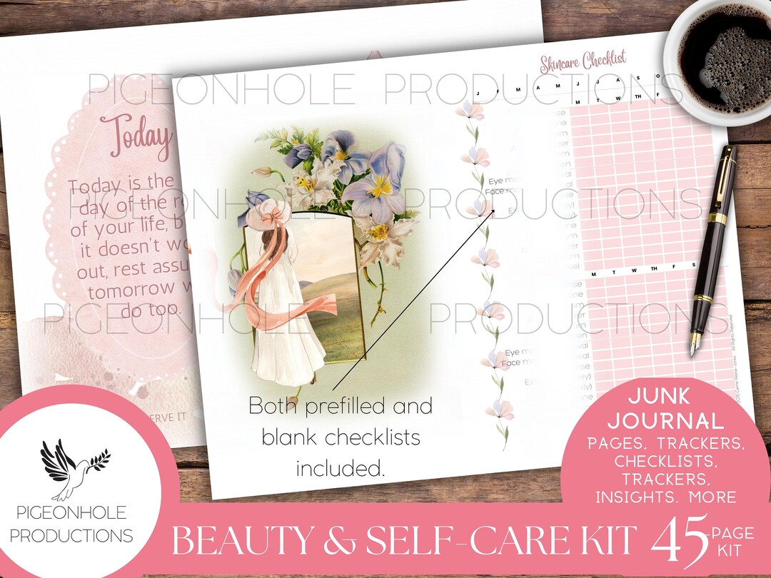 Beauty &amp; Self-care Junk Journal Kit, Self Care, Skin Care, Home Care, Mind, Body, Soul ...