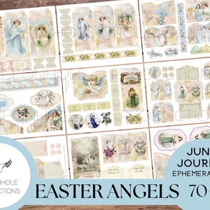 Easter Angels Junk Journal STAMPABILE: oltre 70 etichette, pieghe, tasche, buste, tagli elaborati, adesivi, biglietti, etichette, ex libris: meraviglioso!!