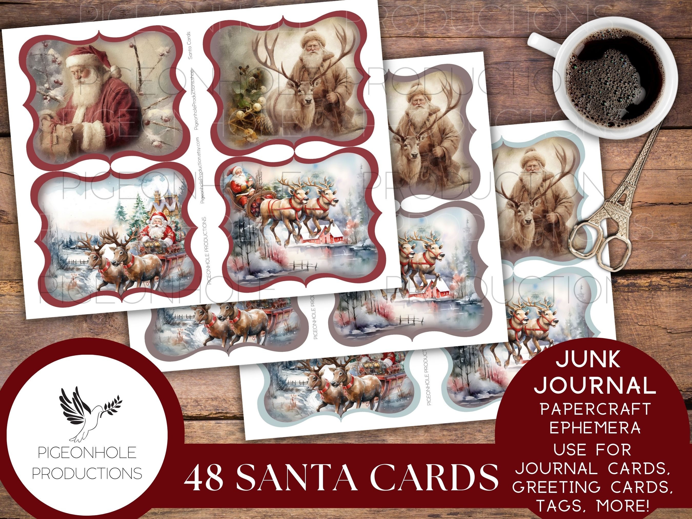 Santa Cards PRINTABLE 48 Cards - Il Fullxfull.5463896226 7lmo 