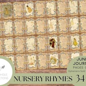 Nursery Rhymes Junk Journal Pages, IMPRIMABLE, belles feuilles de collage mettant en vedette l’art de Maud Humphrey (1868-1940), fait 68 pages de journal