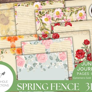 Spring Fence Junk Journal Pages—printable—31 Decorative/background ...