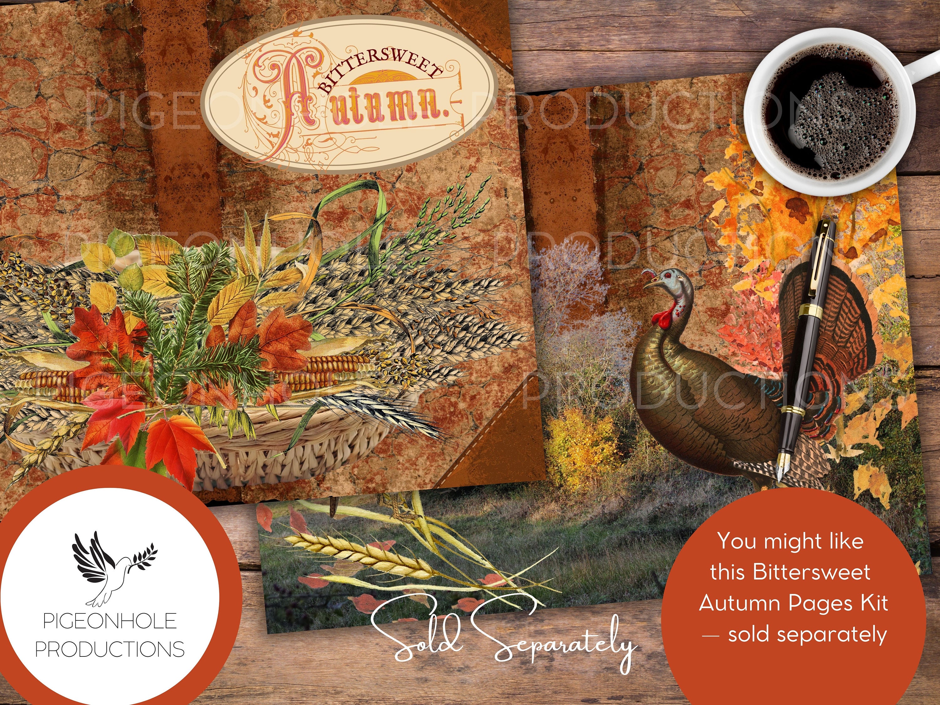 Cider Mill Junk Journal Tri-fold FOLIO, PRINTABLE, Cover, Backings ...