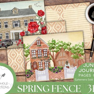 Spring Fence Junk Journal Pages—printable—31 Decorative/background ...