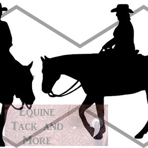 Western Pleasure Horse Outlines, Side View and Front View svg, ai, dxf, and png Laser Cut File - INSTANT DOWNLOAD