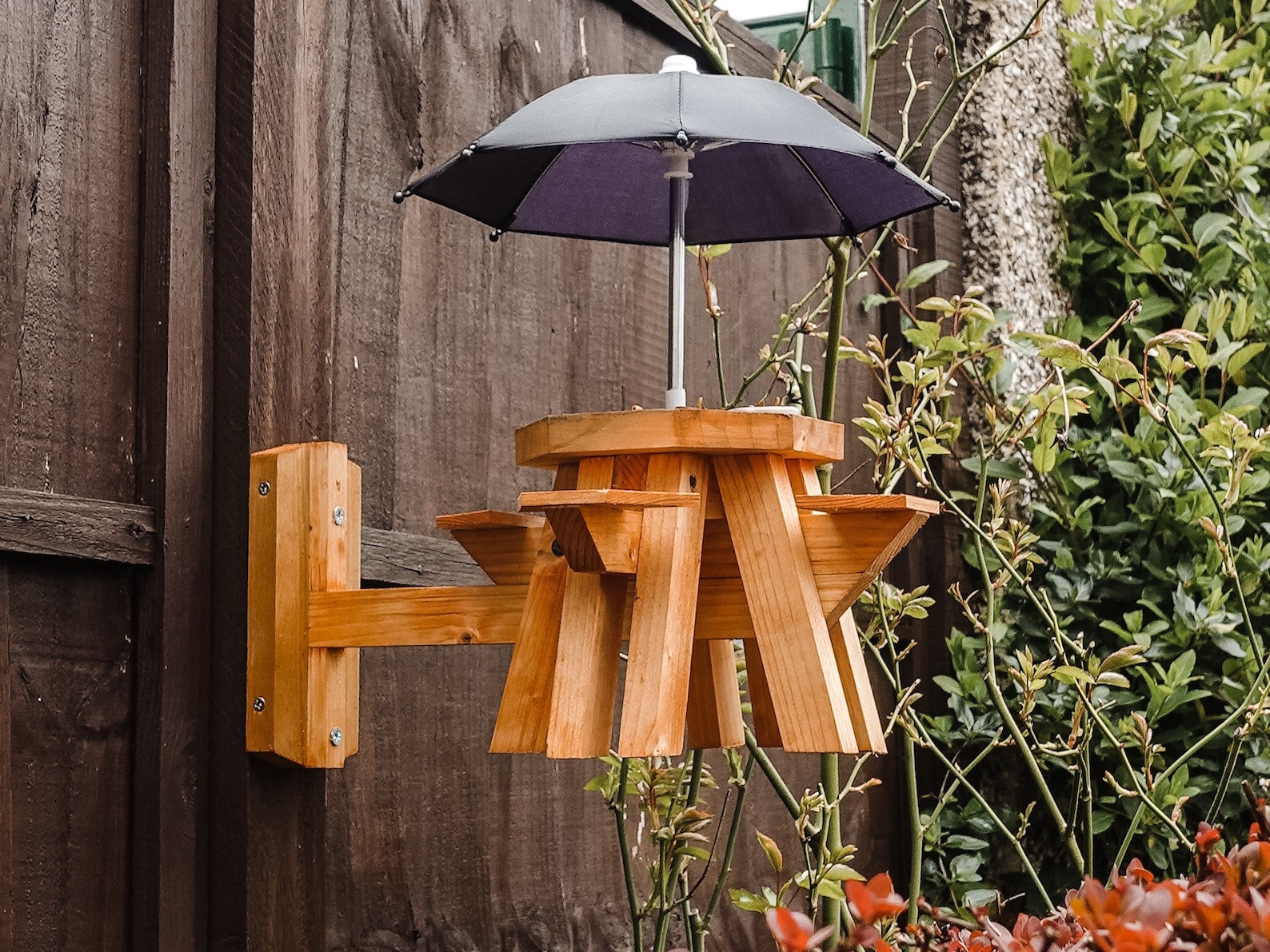 Unique garden bird feeder with fence attachment Etsy