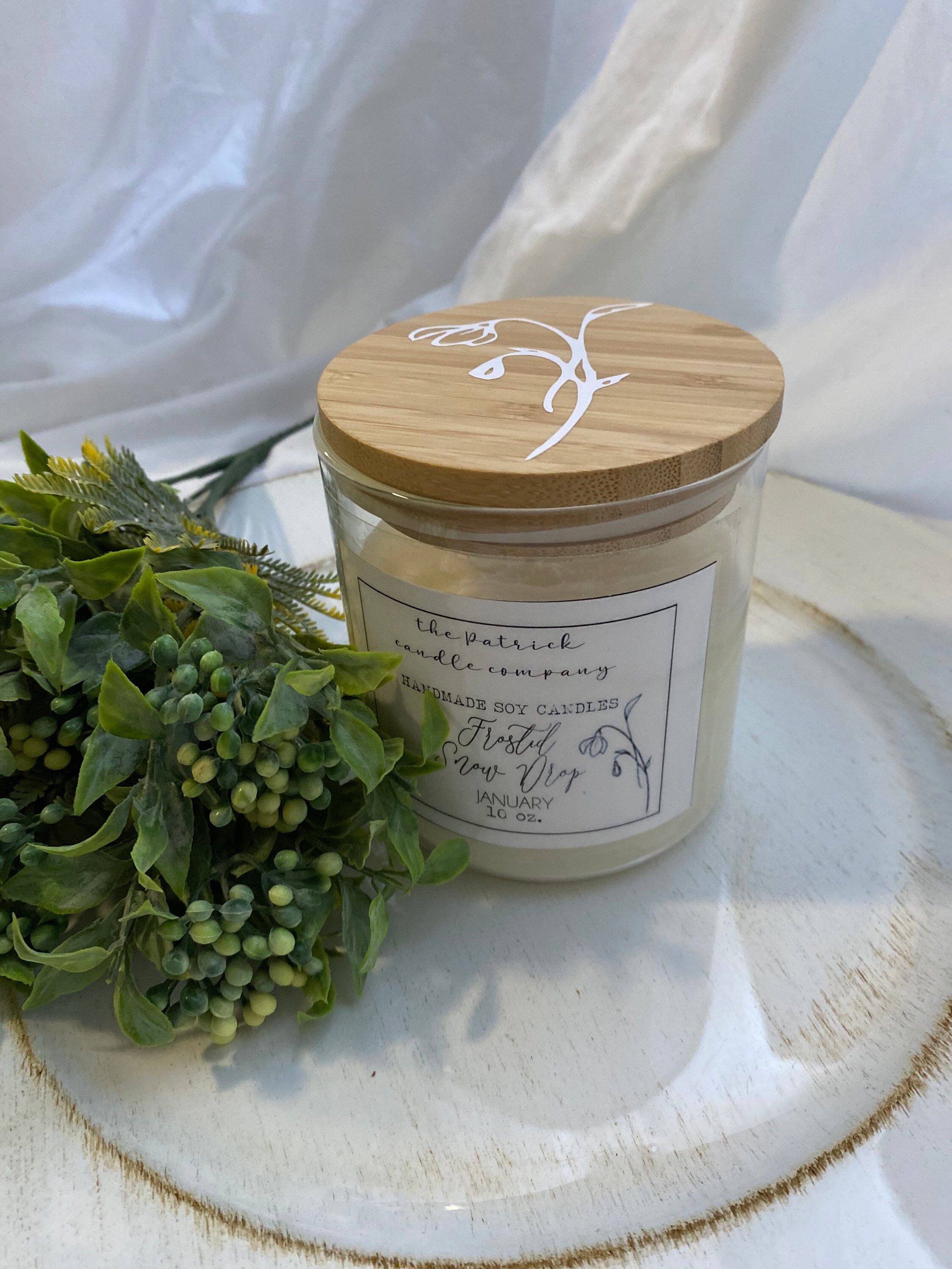January Frosted Snowdrop Birth Flower Soy Candle Etsy