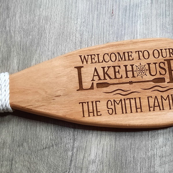 Personalized 18" Wood Paddle; Lake House Decor