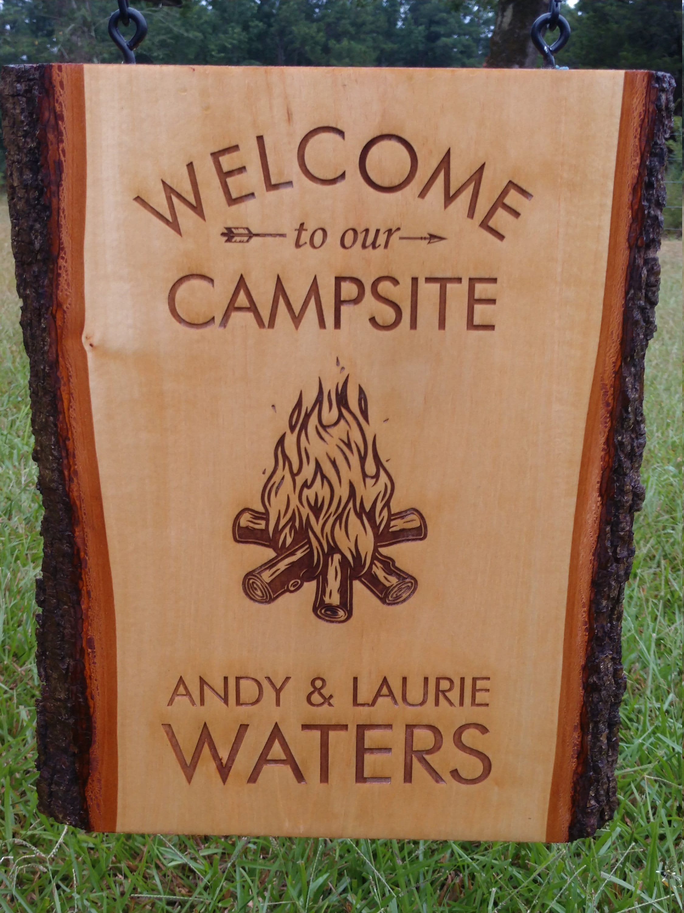 Personalized Camping Sign Custom Wood Campsite Side Garden Etsy