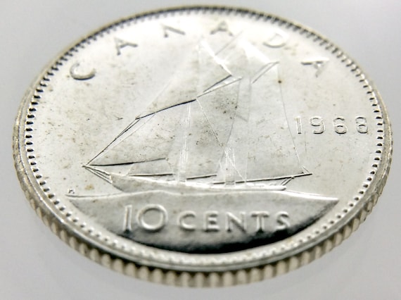 1968 Canada Ten 10 Cents 500 Silver Dime Uncirculated New Canadian