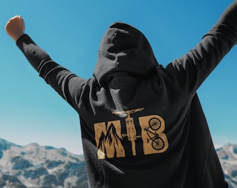 Distressed mountainbikehoodie, MTB-fietscadeau