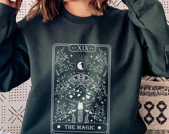 Tarot shirt Tarot card shirt Mushroom sweatshirt Moon phases bugs Occult shirt Goblincore Fairycore Witchy Clothes Alt Clothing Trendy Vibes