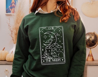 Tarot Card Sweatshirt: Moon Astrology, Witchy Occult Clothes