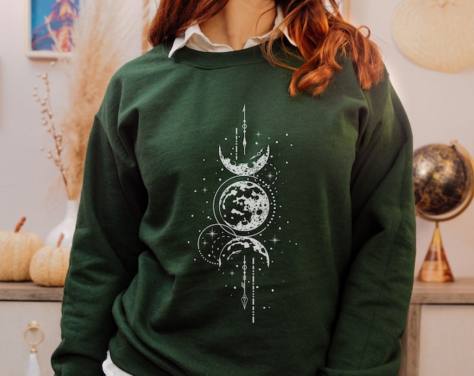 Celestial Pattern Print Women Off Shoulder Sweatshirt