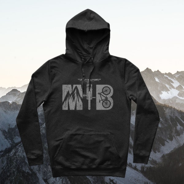 100% Cotton Organic mountain bike hoodie Premium biking hoodie available in plus sizes upto 4XL Fathers day gift for cyclists or bike rider