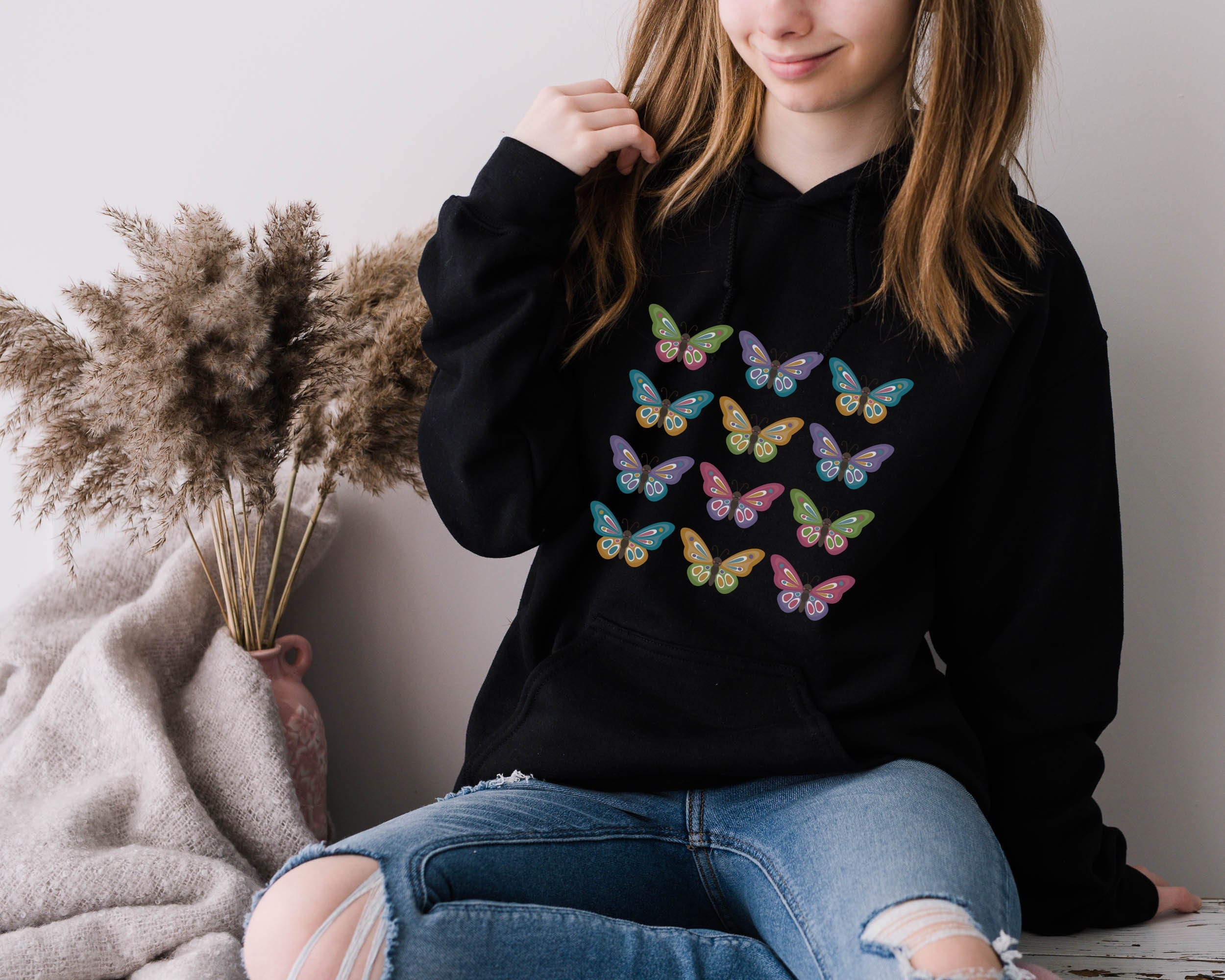 Butterfly Top Butterfly Hoodie Kawaii Aesthetic Clothes Oversized Hoodie Plus Size Hoodie Kawaii Clothes Goblincore Colourful Cottagecore Etsy