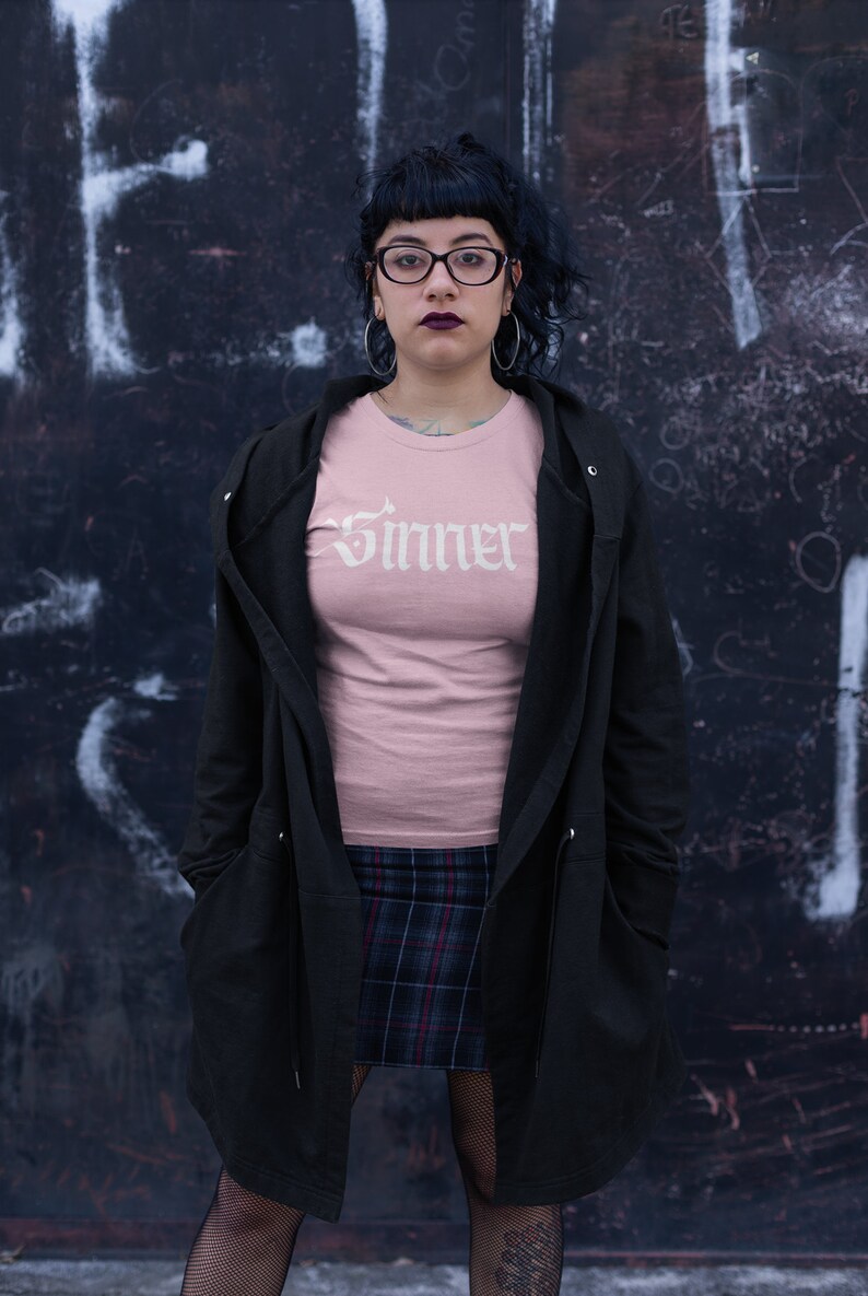 Sinner Shirt Pastel Goth Aesthetic Clothing sister Emo Girl Clothing ideal gift for grunge loving gothic daughter friend or girlfriend