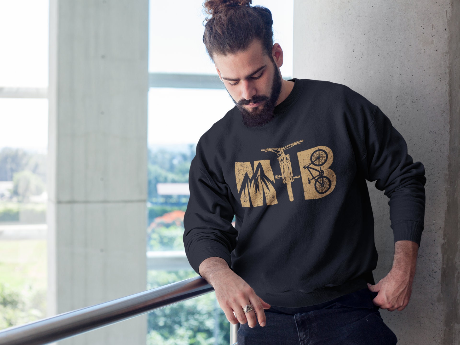 Mountain Bike Sweatshirt, MTB Sweatshirt, Mountain Bike Gear, Gift for Cyclist Bike Rider, New Dad Gift, Mountain Biking Sweater, Father