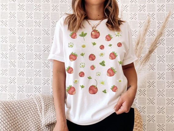 Strawberry Print Cottagecore Clothes | Etsy