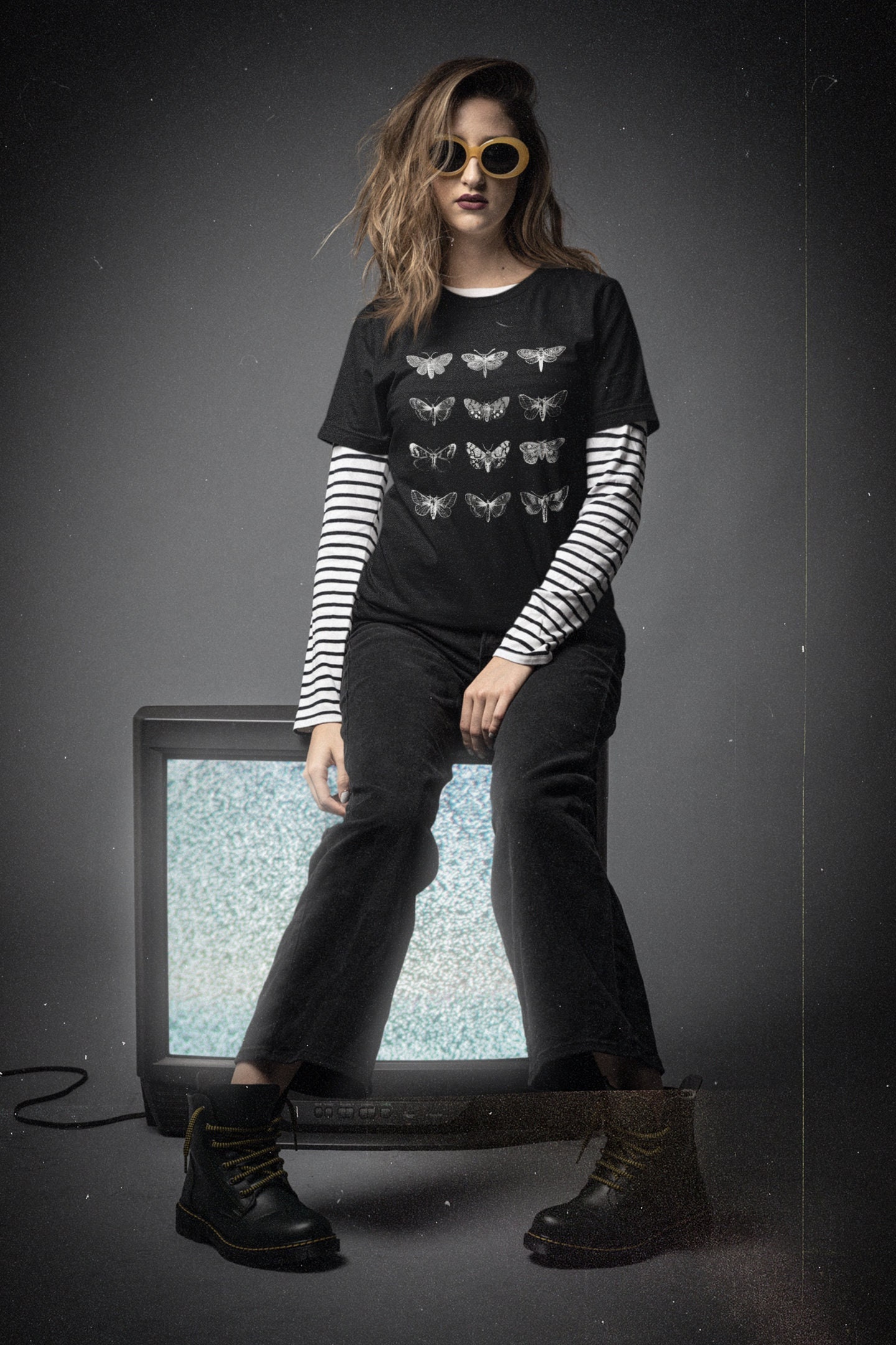 Luna Moth T Shirt. Goblincore Clothing. Trad Goth Clothing
