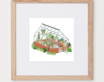 Greenhouse Print | Greenhouse Potted Plant Print