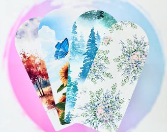 Seasons Set of Book Nook Inserts - Bookshelf Decor - Gifts for Book Lovers