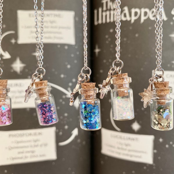 Kotlc Inspired Unmapped Stars Necklaces - Keeper of the Lost Cities Inspired Bottled Starlight Jewelry - Elementine-Lucilliant-Candesia