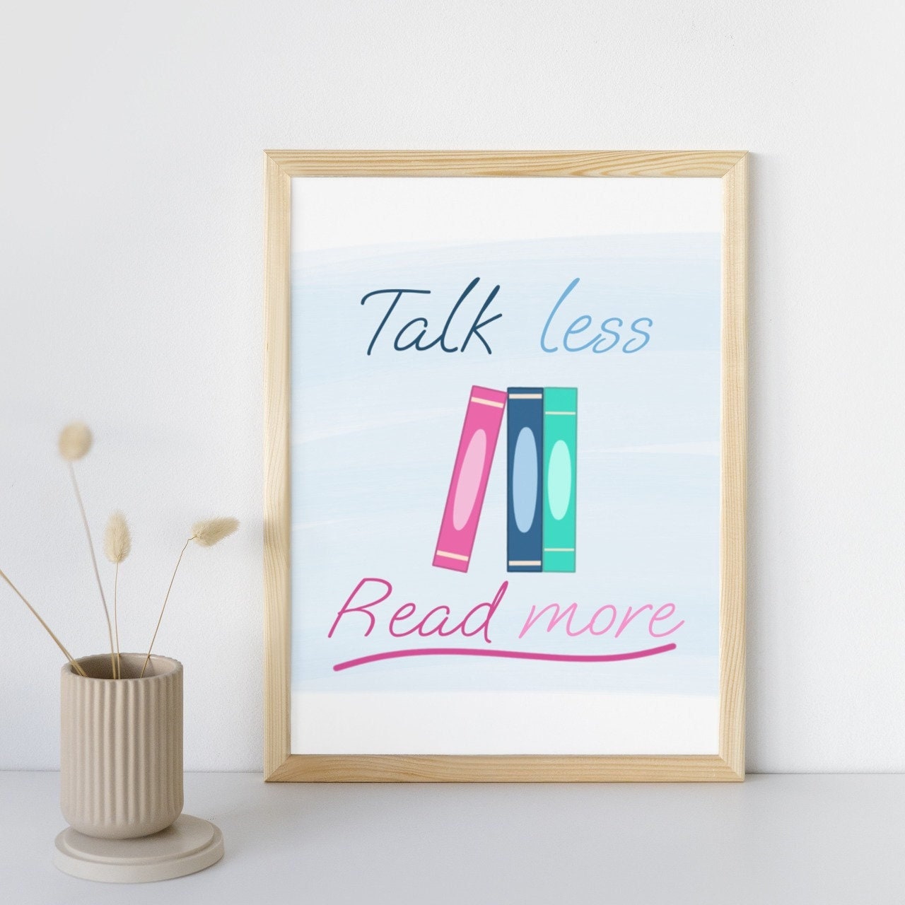 Talk Less Read More Art Print - Introvert Wall Art - Book Lover Room ...