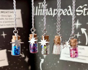 Kotlc Inspired Unmapped Stars Necklaces - Keeper of the Lost Cities Inspired Bottled Starlight Jewelry - Elementine-Lucilliant-Candesia