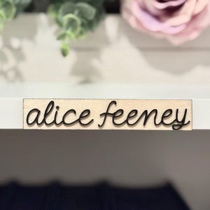 Author Names Bookshelf Labels - Repositionable Book Cart Sign  - Bookworm Gifts - Bookish Merch - Wooden Organizers - Billy Bookcase