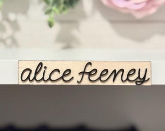 Author Names Bookshelf Labels - Repositionable Book Cart Sign  - Bookworm Gifts - Bookish Merch - Wooden Organizers - Billy Bookcase
