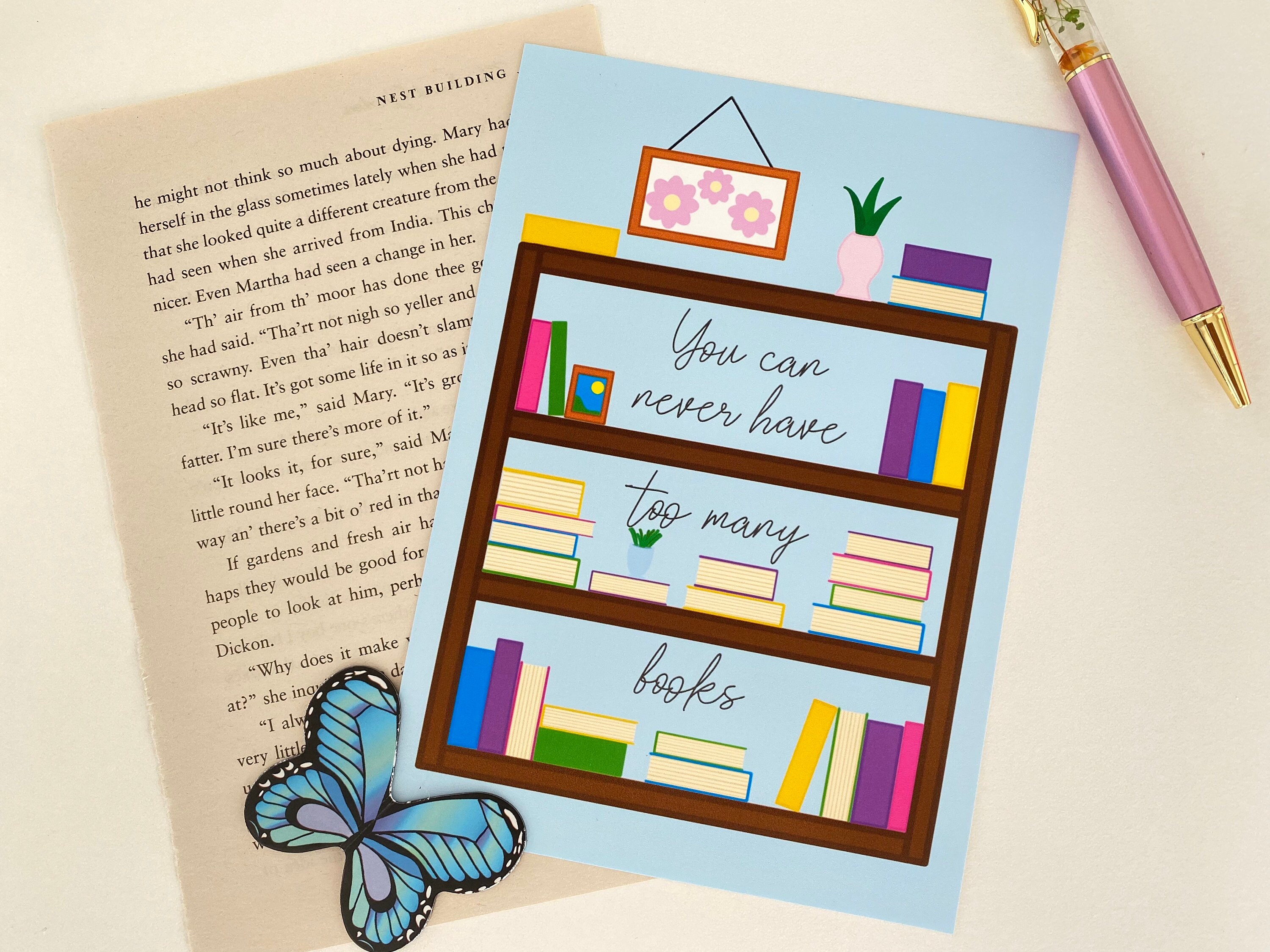 You Can Never Have Too Many Books Art Print Bookish Wall Art Book Lover ...