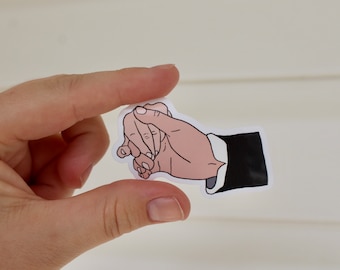 Pride and Prejudice Hand Hold | Water Resistant Sticker