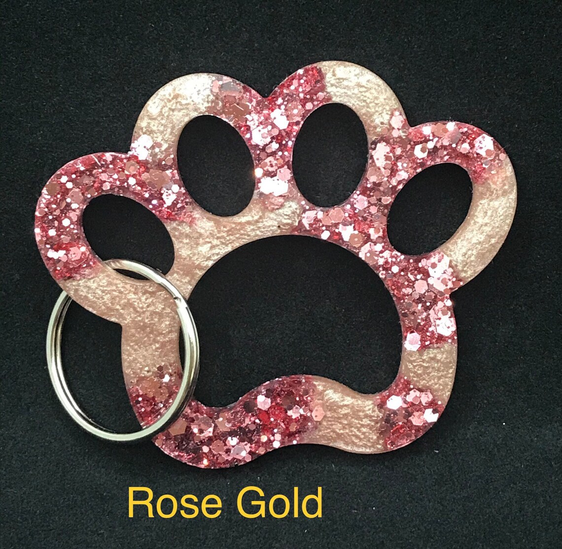 Paw Print Keychains Glitter Paw Prints Dog Cat Etsy Italia
