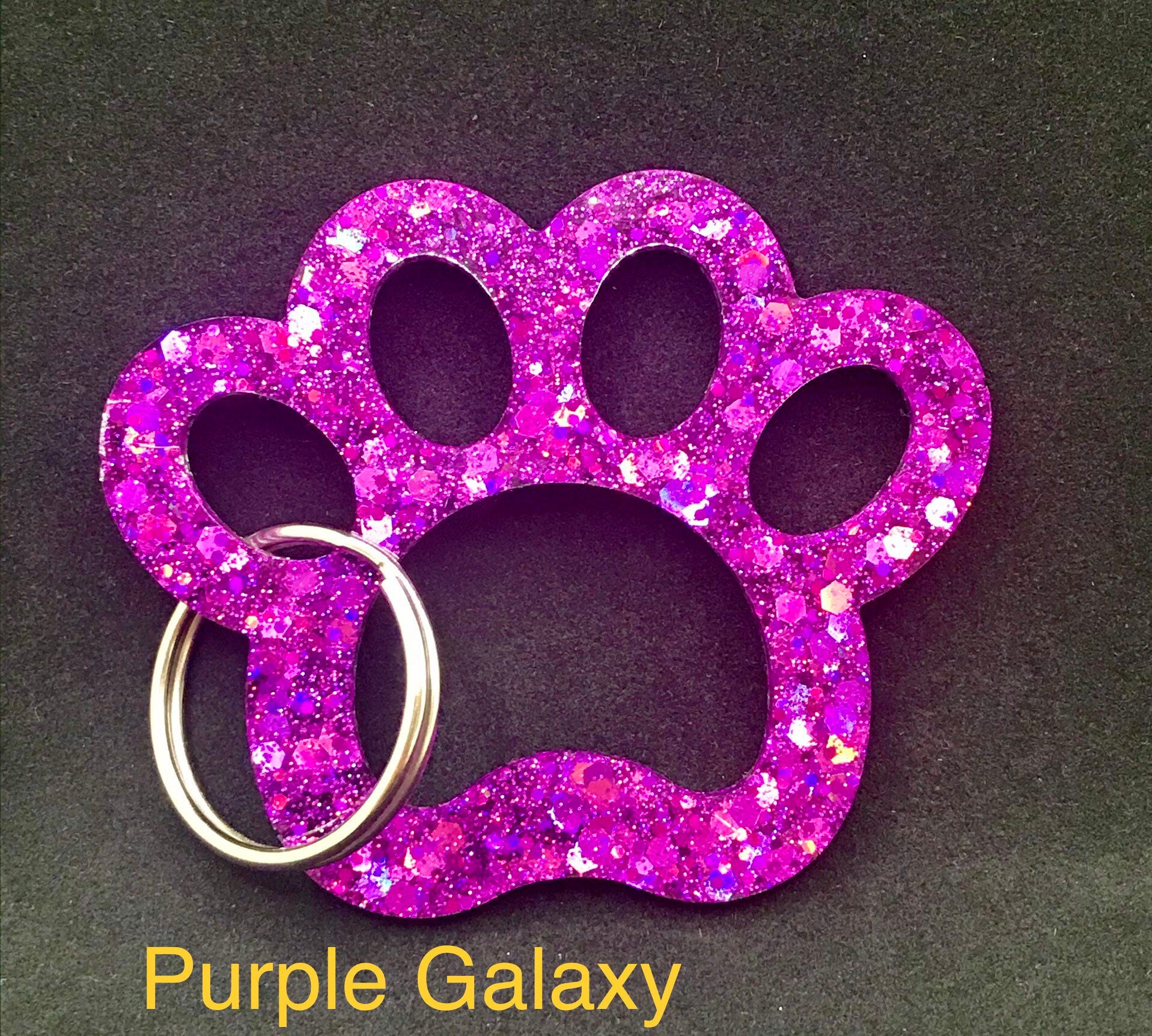 Paw Print Keychains Glitter Paw Prints Dog Cat Etsy