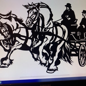 Horse and buggy DXF SVG