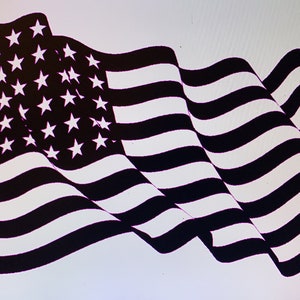 American flag waving dxf svg