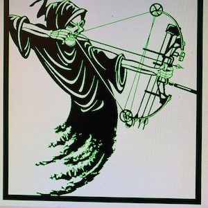 grim reaper bow hunter DXF SVG CNC plasma, laser, water jet, scrapbooking/card making, web design, vinyl plotters, cricut,