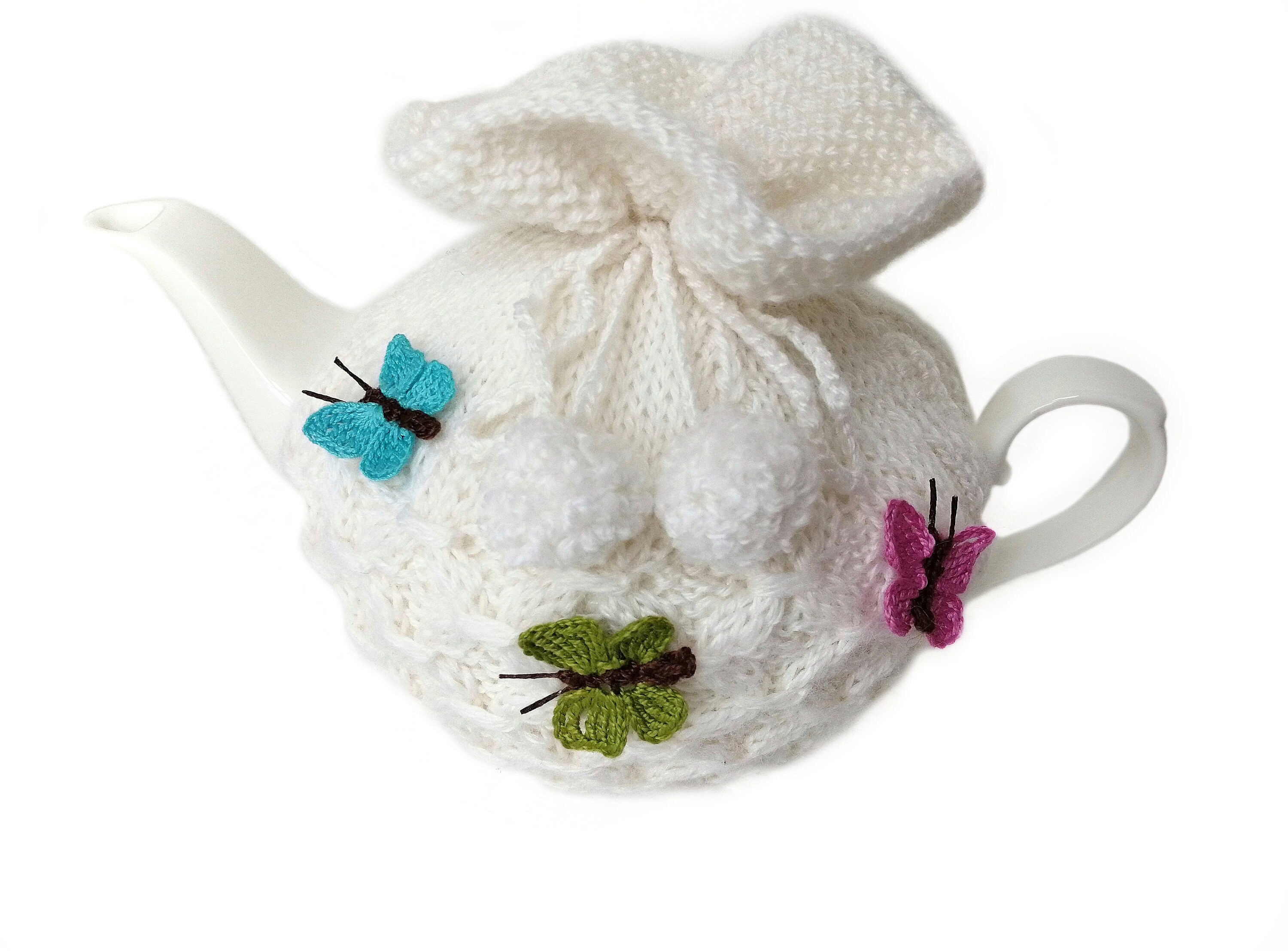 White knitted tea cosy Birthday gifts for women Anniversary Etsy