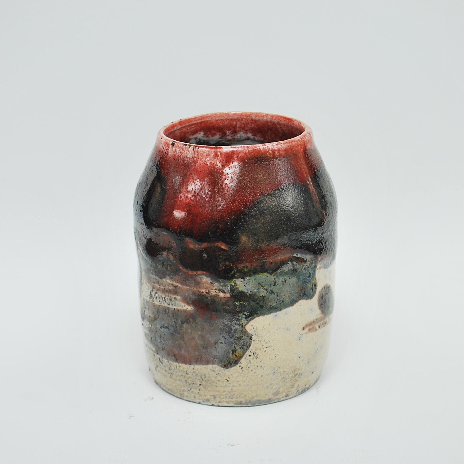 Raku Japanese Pottery Vase Ikebana container Ceramic handmade Etsy