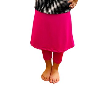 Junior Girls Activewear Skirted Leggings, Girls Yoga Pants, Tzniut, Islamic Girls Burkini, Pink Skirt Leggings, Sz S-XXL, Girls Leggings