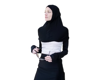Modal Cotton Black Hijab: Athletic, Medical, Digital Era Design