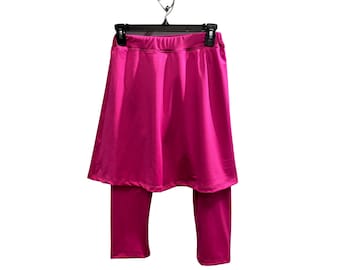 Meisjes Plus Size Zwemrok, Rok Leggings, Meisjes Bescheiden Badmode, Tzniut Zwemmen, Islamitische Zwemmen, Roze Rok Leggings, Plus Size Leggings