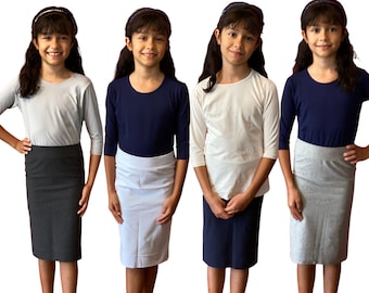 Girls' Pencil Skirt Modest Skirt Knee Length Skirt Super Comfty Skirt for  School Uniform Skirt, tzniut, school approved skirt
