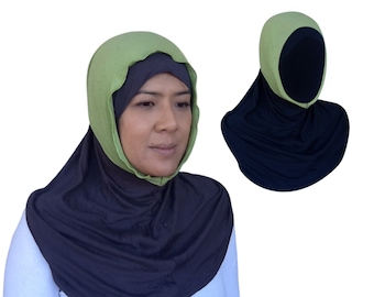 Modal Cotton Hijab with Ear Holes, Hidden Pocket