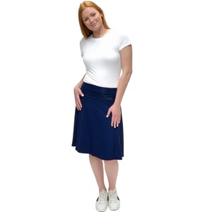 Fun & Flirty A-line Navy Blue Skirt Modest Below Knees Tznius - Etsy Finland