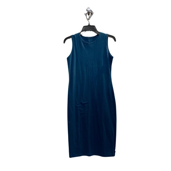 Teal Stretch Cotton Jersey Bodycon Sleeveless Dress, Midi Dress, Cocktail Dress, Layering Dress, tznius Dress, Sheath, Versatile Tank Dress Xs