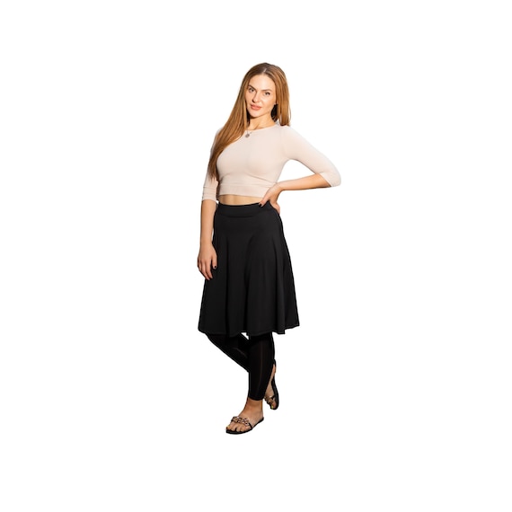 PLUS Size Knee Length Casual Skirt With Leggings Athletic Golf