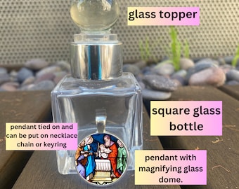 Holy Water Bottle: Catholic Baptism Gift with Pendant