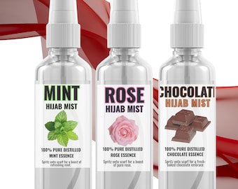 Three Pack Set  Hijab Refresher Mist in Rose Mint Chocolate