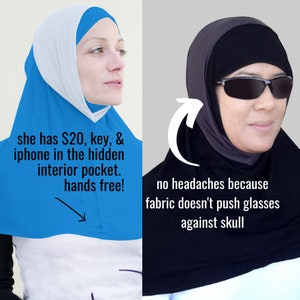 Hijab with Pocket, Hijab for Bluetooth, Hijab for Face Masks, Hijab for Airpods, Hijab for Hearing Aids, Hijab for Glasses, Exercise Hijab, image 5